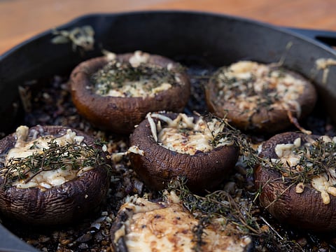 Grill & Thrill: Cast-iron Portobello mushrooms