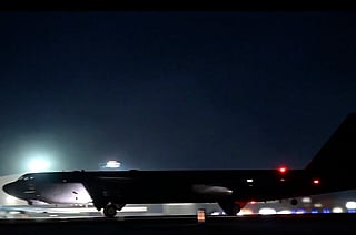 A US military taking off on a bombing run in Iran. Overnight on Friday, US B-52 bombers dropped dozens of penetrator bombs targetting deeply-buried ballistic missile launchers, according to Admiral Brad Cooper, commander of the US Central Command.