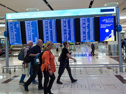 Passengers at Dubai International Airport. 