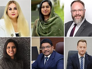 Clockwise: Natalia Svetenok, Nancy Salman, Matthew Burfield, Tom Meakin, Dr Pramod Mahajan, Sudheesha Rahul