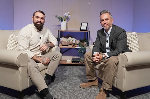Ant Middleton, TV star and former soldier, is interviewed by Mark Thompson, editor-in-chief of Gulf News