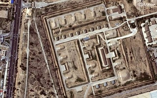 This handout satellite image courtesy of Vantor shows bunkers at an airbase next to Bushehr International Airport on February 27, 2026.