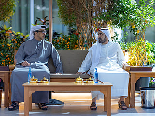 Mohammed bin Rashid receives Mansour bin Zayed in Dubai