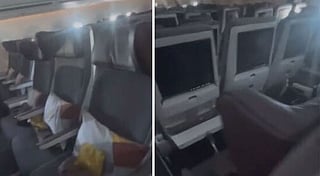 Images from on board the repatriation flights show empty rows.