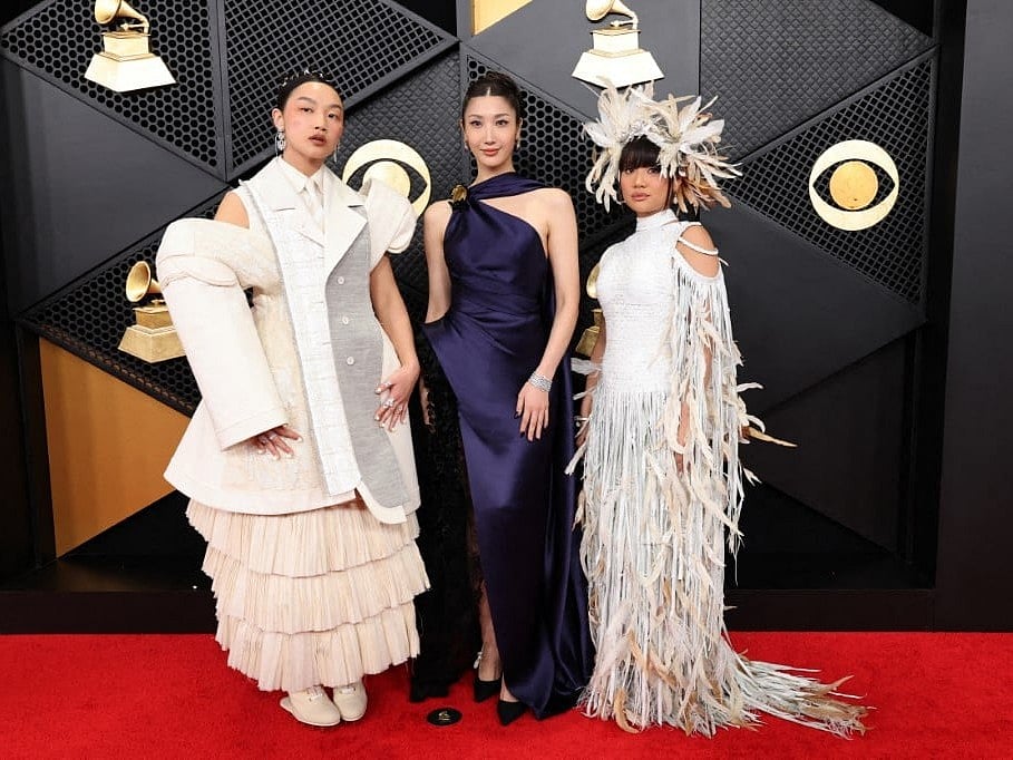 Audrey Nuna, EJAE and Rei Ami of Kpop Demon Hunters attend the 68th GRAMMY Awards at Crypto.com Arena on February 01, 2026 in Los Angeles, California.