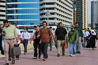 Evening rush in Business Bay as office workers head home after work in Dubai. 