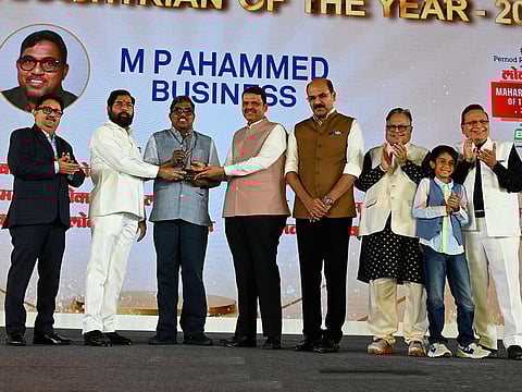 M.P Ahammad, Chairman of Malabar Group, has been conferred the Business Bhushan Award 2026 by Maharashtra Chief Minister, Devendra Fadnavis at the Lokmat Maharashtrian of the Year Awards. The event was attended by Deputy Chief Minister of Maharashtra, Sri. Eknath Shinde, along with Mr. Asher O, MD-India Operations, Malabar Gold & Diamonds, other ministers, bureaucrats, and distinguished figures from across sectors.
