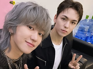 The8 (Left) and Vernon (Right) of SEVENTEEN 