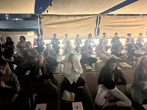 The gatherings are informal and gentle, a mix of yoga, meditation, and conversation that allows neighbours to reconnect in a time when many people are feeling unsettled by the news.