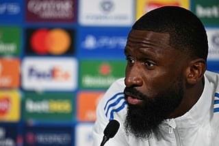 Real Madrid's German defender Antonio Rüdiger rushed out of his press conference to pray 