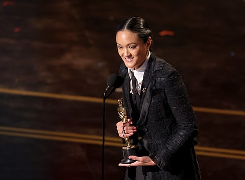 Autumn Durald Arkapaw accepts the Cinematography award for "Sinners" onstage during the 98th Oscars at Dolby Theatre on March 15, 2026 in Hollywood, California