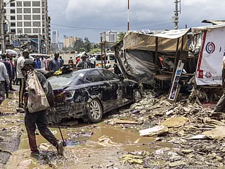 Torrential rains lashed the Kenyan capital Nairobi late Friday