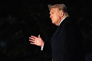 US President Donald Trump arrives at the White House on the South Lawn in Washington, DC, March 15, 2026.