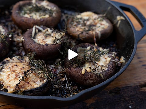 Grill & Thrill: Cast-iron Portobello mushrooms