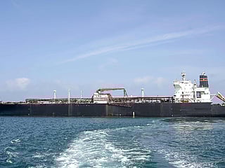 Indian vessel 'Nanda Devi' carrying liquefied petroleum gas (LPG) arrives at Vadinar Port in the Jamnagar district of Gujarat state on March 17, 2026 after Iran allowed it to pass through the Strait of Hormuz 