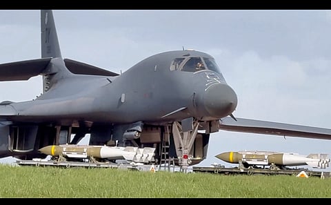 A US B1 Bomber: The latest blow is the most visible sign yet that Washington is not waiting for allies in neutralising the Islamic Republican Guard Corps (IRGC)'s grip on the strategic Hormuz Strait.