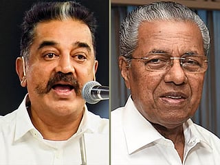 Kamal Haasan and Kerala Chief Minister Pinarayi Vijayan.