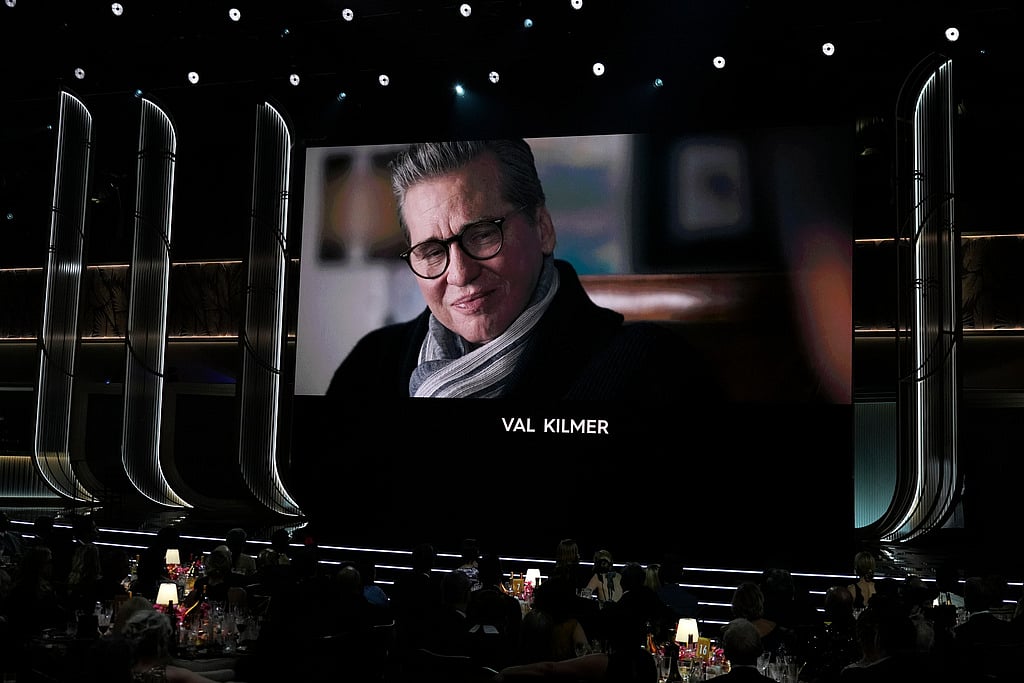 An image of Val Kilmer is seen during the in memoriam during the 32nd Annual Actor Awards on Sunday, March 1, 2026, at the Shrine Auditorium and Expo Hall in Los Angeles. (AP Photo/Chris Pizzello)