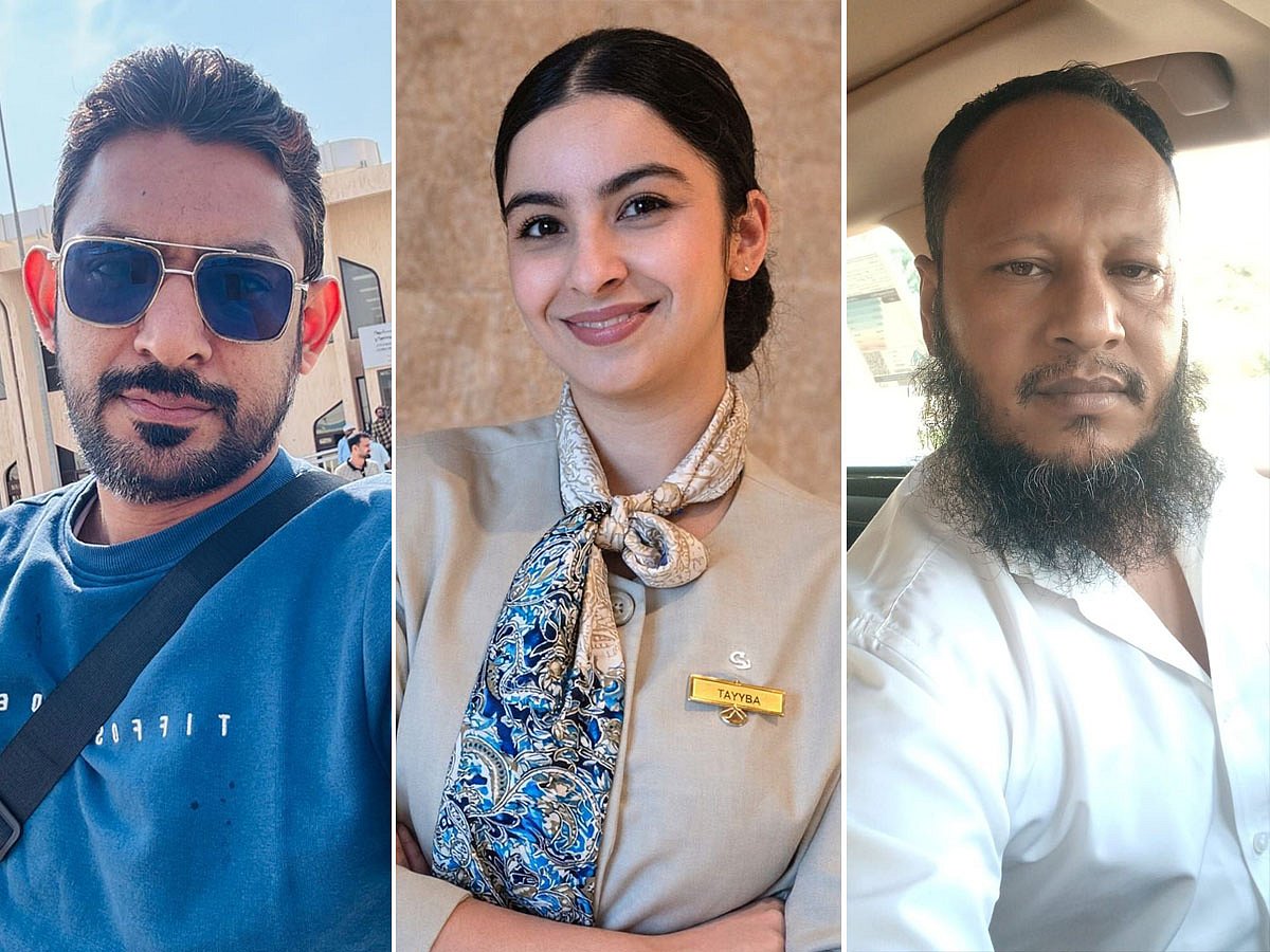 From left to right: Junaid Puthiya Purayil, Tayyba Haris, and Ashiq Mustafa