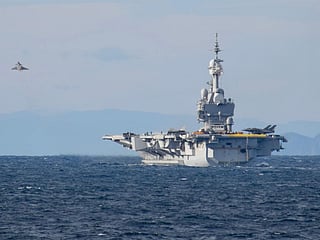 France deployed the Charles de Gaulle - and accompanying frigates - to the Mediterranean in early March.