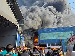 Some people were injured when they jumped from the building to escape.