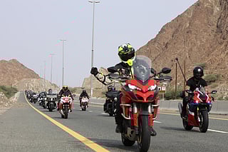 The convoy has followed a route from Dubai to Kalba Corniche, a round trip of around 280km