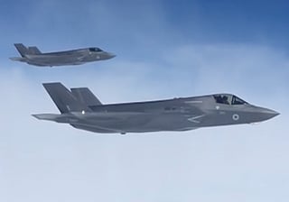Royal Air Force F-35 Lightning stealth fighter jets.