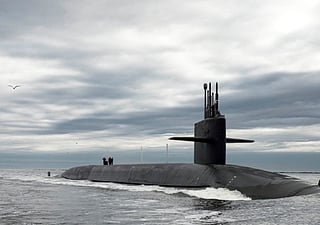 A British nuclear-powered submarine in the Arabian Sea. UK defence contractor BAE Systems has been tasked with delivering four Dreadnought Class nuclear-powered submarines as part of Britain's nuclear deterrent.