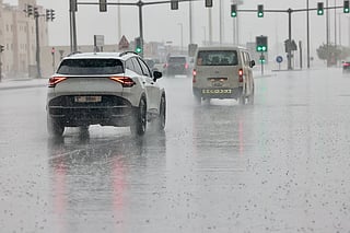 Rainy weather in Al Jaddaf-Dubai.