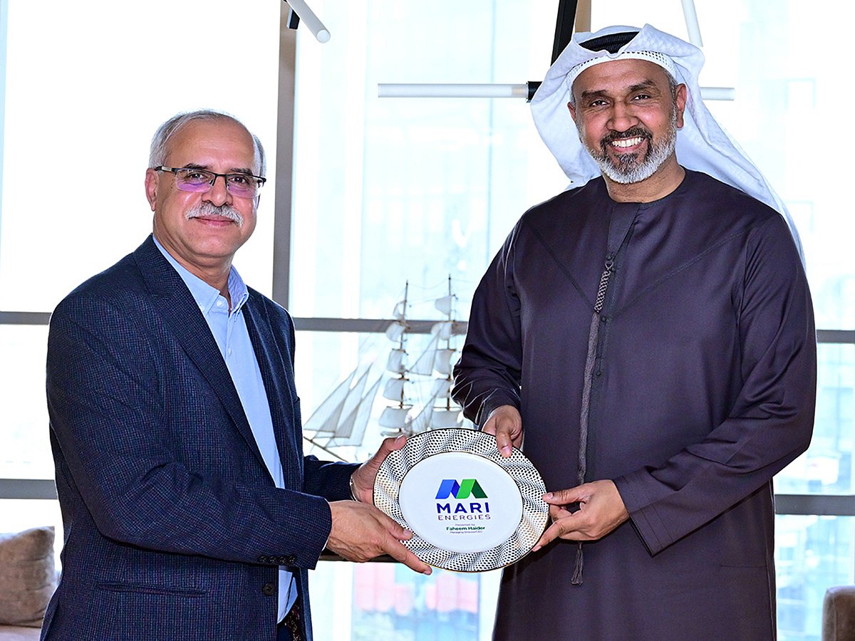 MD and CEO of MariEnergies, Faheem Haider, with Syed Basar Shueb, MD, CEO and Board Member of IHC, during his visit to the MariEnergies head office. Photo: Mari Energies Limited
