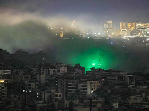 Smoke rises from the site of an Israeli airstrike that targeted an area in Beirut’s southern suburbs on March 23, 2026. A