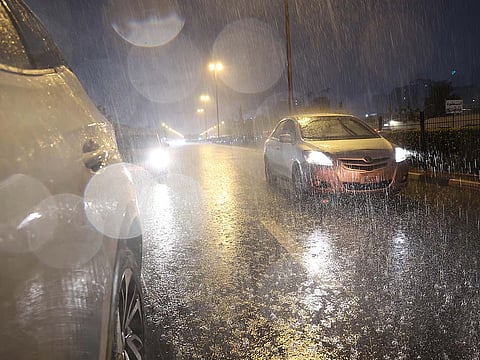 Drivers are advised to avoid flooded roads during heavy rain.