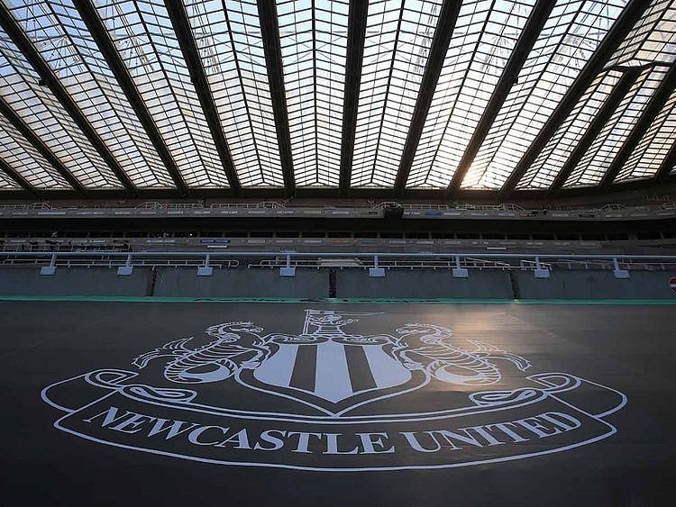  In this Wednesday, June 24, 2020 file photo, empty seats during the English Premier League soccer match between Newcastle United and Aston Villa at St James' Park stadium in NewCastle, England.