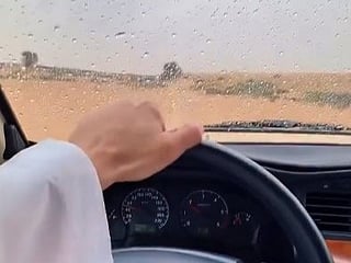 See Dubai in the rain: Sheikh Hamdan drives through desert outskirts