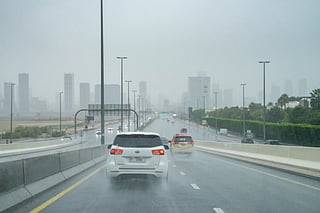Heavy rains causing floods in Al Barsha