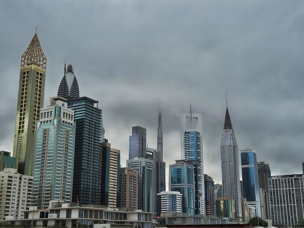 Clouds over Dubai skyline.