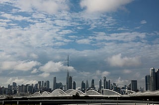 A stunning view: Burj Khalifa above the clouds in Dubai.
