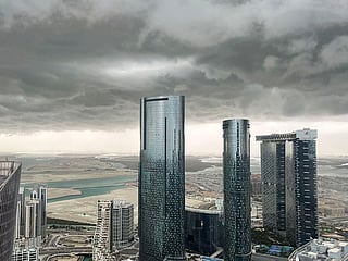 Rain clouds over Reem Island, Abu Dhabi 