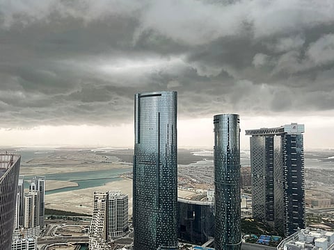 Rain clouds over Reem Island, Abu Dhabi 