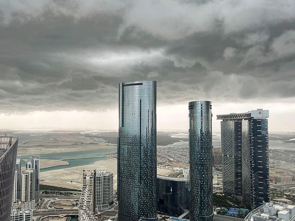 Rain clouds over Reem Island, Abu Dhabi 