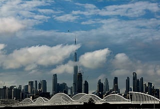 Cloud cover over Dubai skyline
