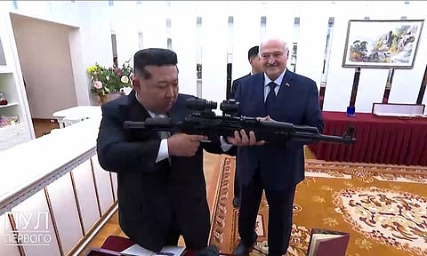 Belarus' Lukashenko gifts assault rifle to North Korea's Kim Jong Un