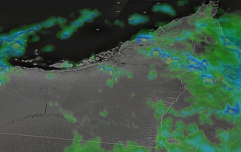 Rain tracking on rain.ae, provided by NCM