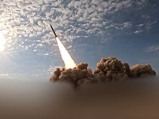 This video grab taken from images released by the Iranian state broadcaster (IRIB) on March 26, 2026, shows what it says is the second phase of the 82nd wave of missiles launched against Israel and US bases in the Gulf. 