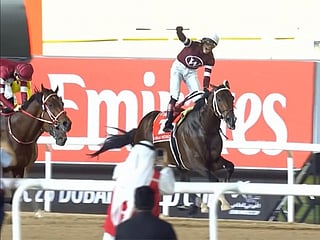 American-trained horse Magnitude triumphs at Dubai World Cup 2026.