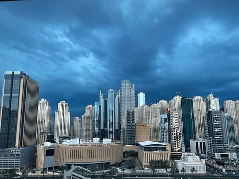 Rain clouds roll across Dubai’s skyline 