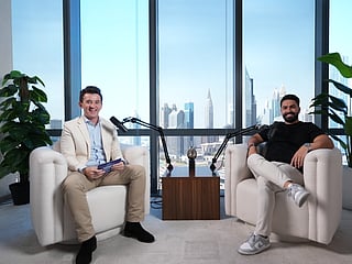 Series host Lachlan Kitchen with Michael Ayres, CEO and partner at Rostro Group