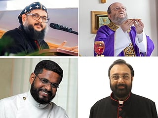 Clockwise from top left: Bishop Zachariah Severios, Bishop Paolo Martinelli, Rev. Prem Mitra, and Rev. Jijo T. Mutheri.