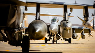 U.S. Navy fighter jets prepare for a combat flight during Operation Epic Fury. To date, U.S. forces have flown over 12,000 combat flights directly supporting Operation Epic Fury.