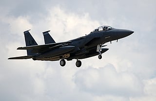 A US Air Force (USAF) F-15E Eagle fighter jet. File photo taken on June 15, 2020.